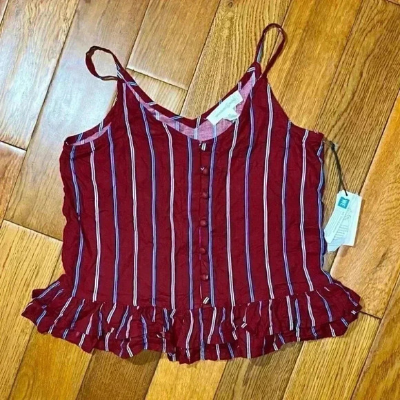 Treasure & Bond Striped Ruffled Girls Top - Picture 2 of 5